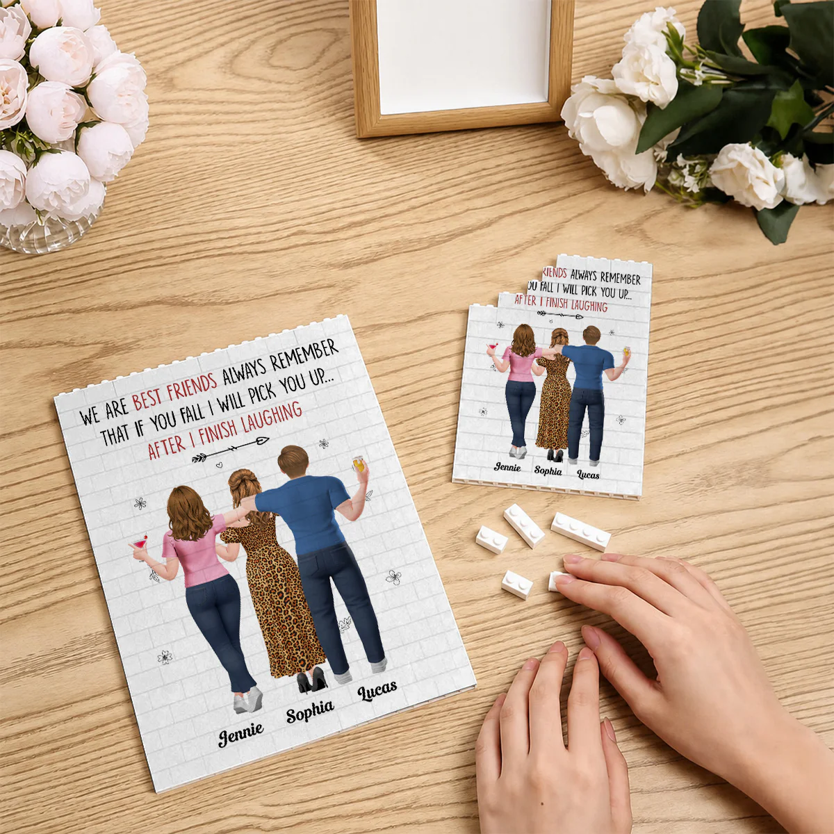 I Will Pick You After - Personalized Custom Rectangle Building Brick Blocks - Image 2