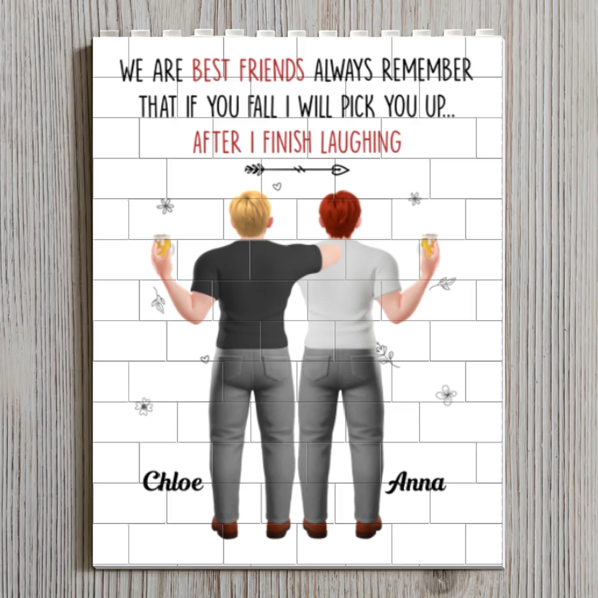 I Will Pick You After - Personalized Custom Rectangle Building Brick Blocks - Image 7
