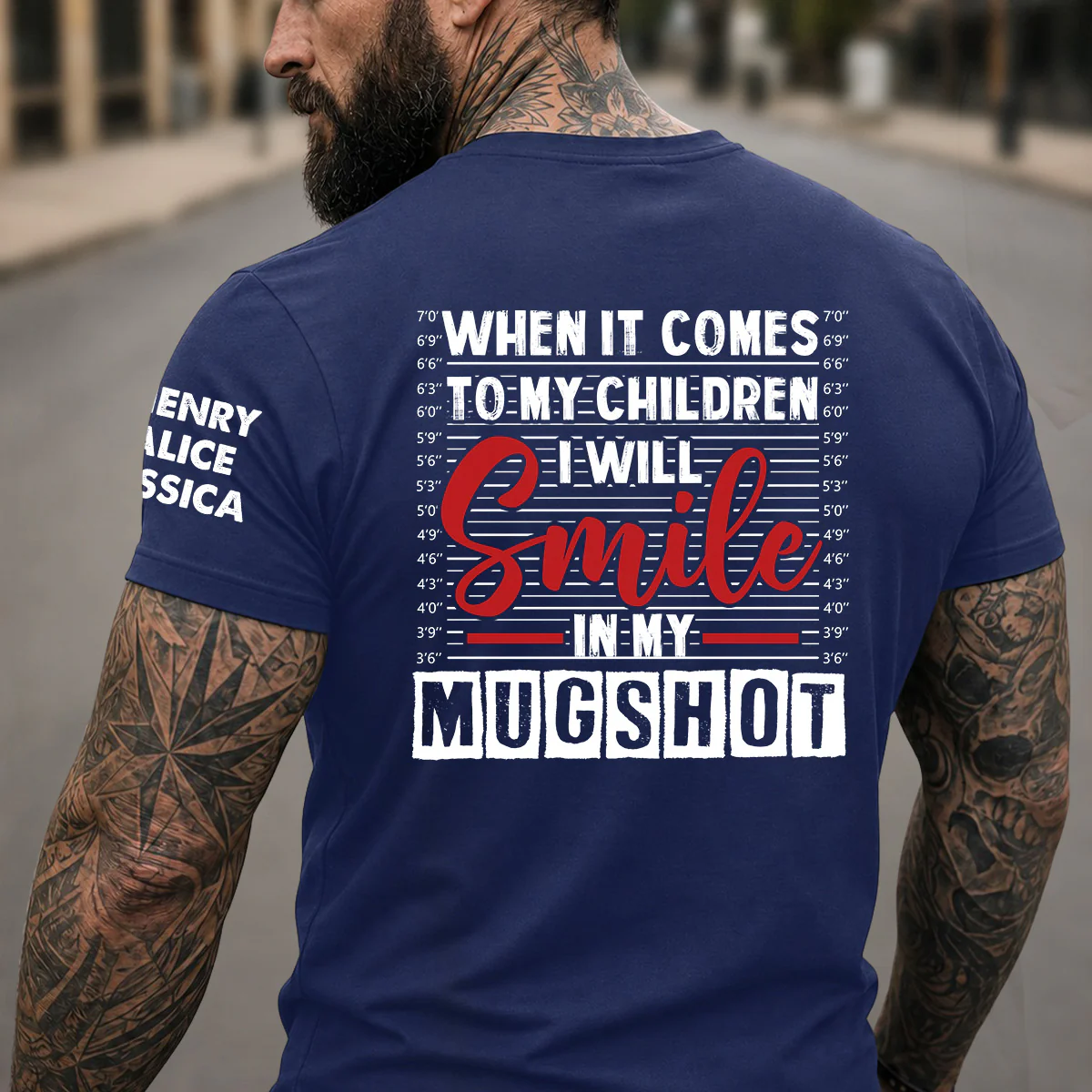 I Will Smile In My Mugshot - Personalized Custom Shirt With Design On Sleeve - Image 2