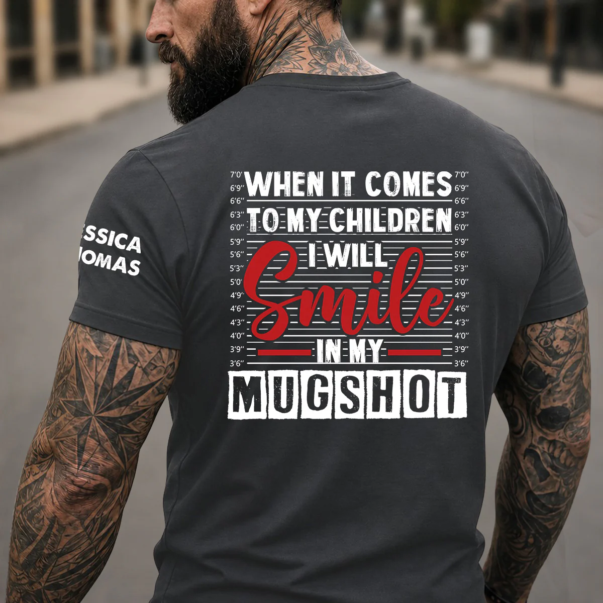 I Will Smile In My Mugshot - Personalized Custom Shirt With Design On Sleeve - Image 5