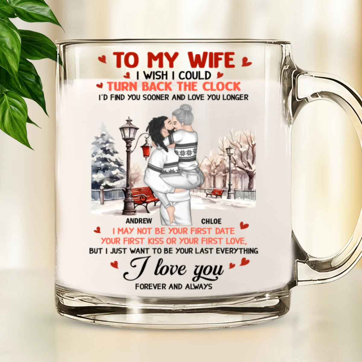 I Wish I Could Turn Back The Clock - Personalized Custom Glass Mug - Image 6