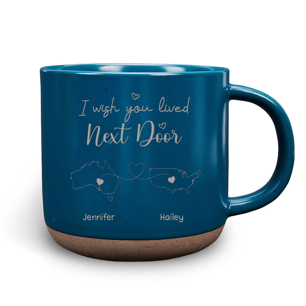 I Wish We Lived Close International - Personalized Custom Engraved Pottery Mug - Image 2
