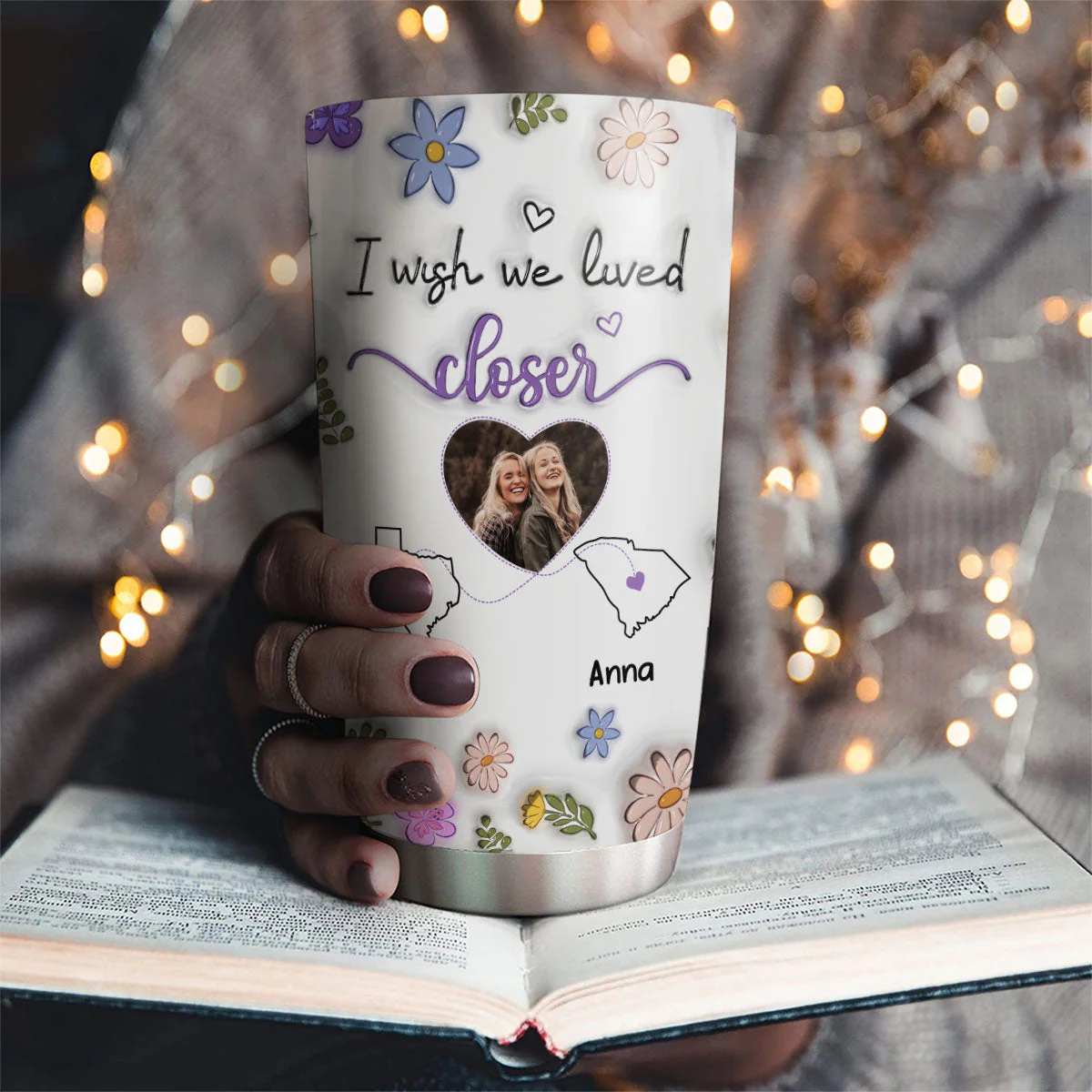 I Wish We Lived Closer Custom Photo - Personalized Custom 3D Inflated Effect Tumbler - Image 2