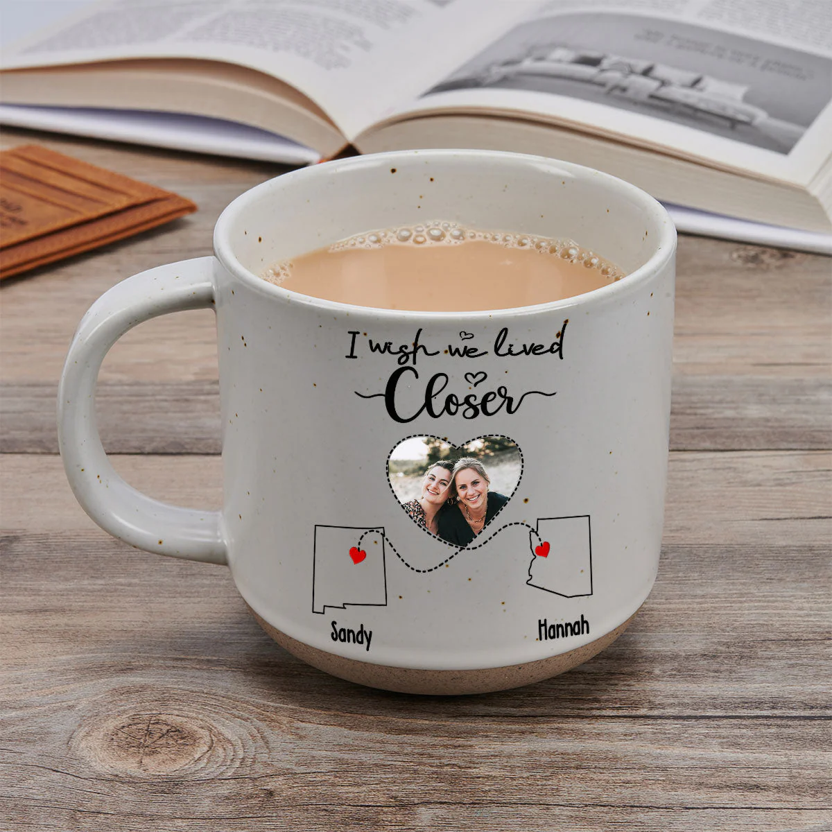 I Wish We Lived Closer Custom Photo - Personalized Custom Pottery Mug - Image 3