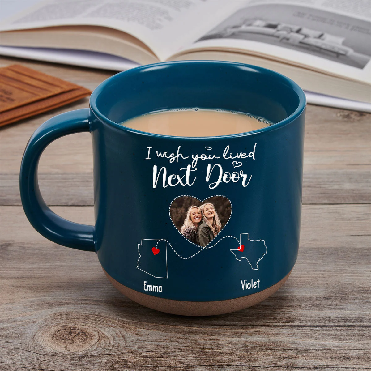 I Wish We Lived Closer Custom Photo - Personalized Custom Pottery Mug - Image 5