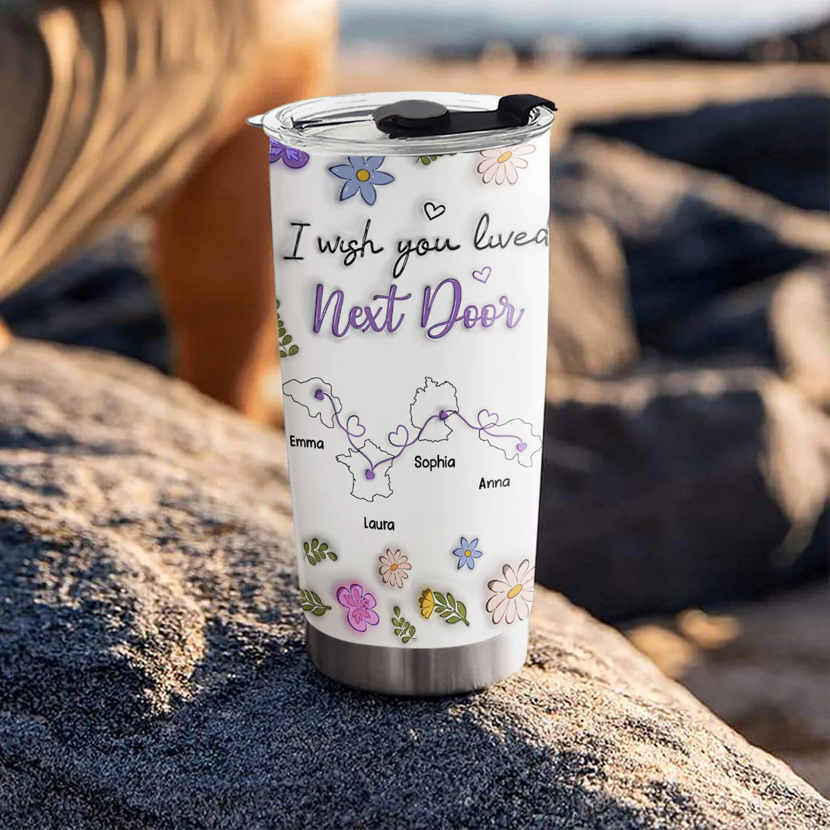 I Wish We Lived Closer More Friends Country Version - Personalized Custom 3D Inflated Effect Tumbler - Image 4
