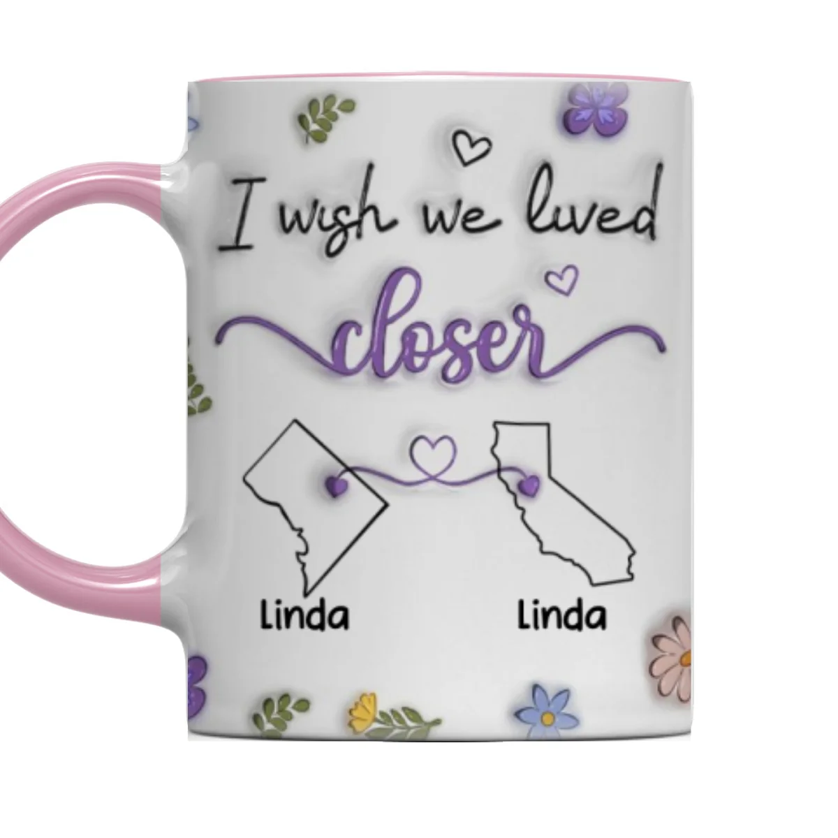 I Wish We Lived Closer - Personalized Custom Accent Mug - Image 8