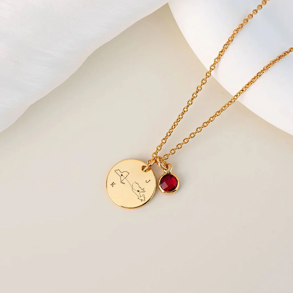 I Wish We Lived Closer - Personalized Custom Birthstone Necklace - Image 3