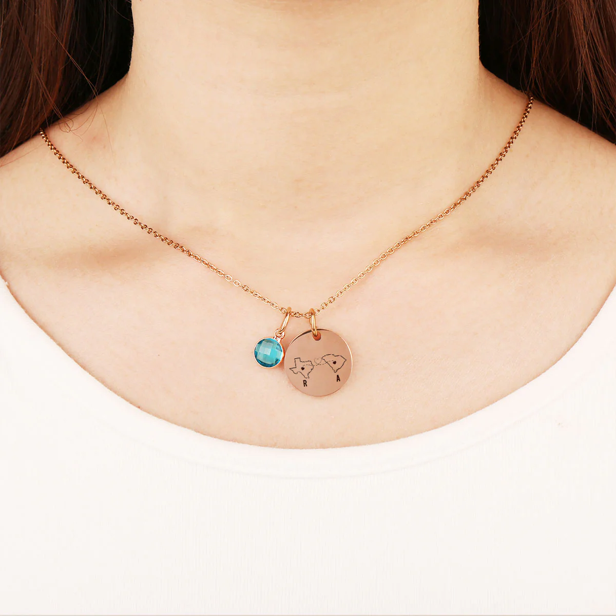 I Wish We Lived Closer - Personalized Custom Birthstone Necklace With Message Card - Image 4