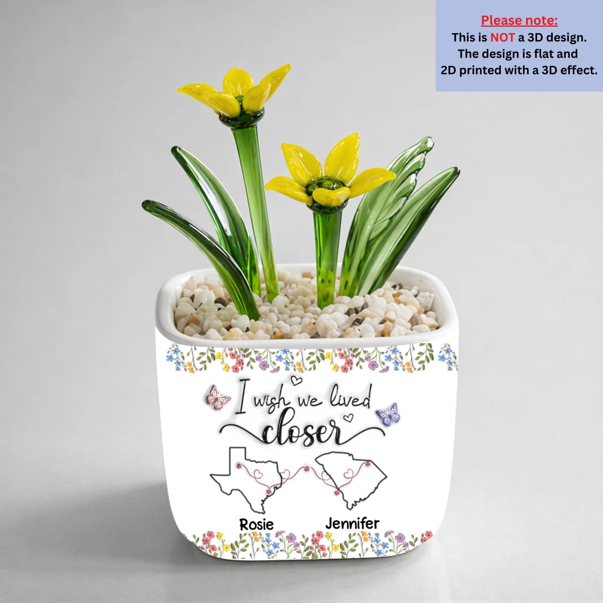 I Wish We Lived Closer - Personalized Custom Glass Birth Month Flower - Image 11