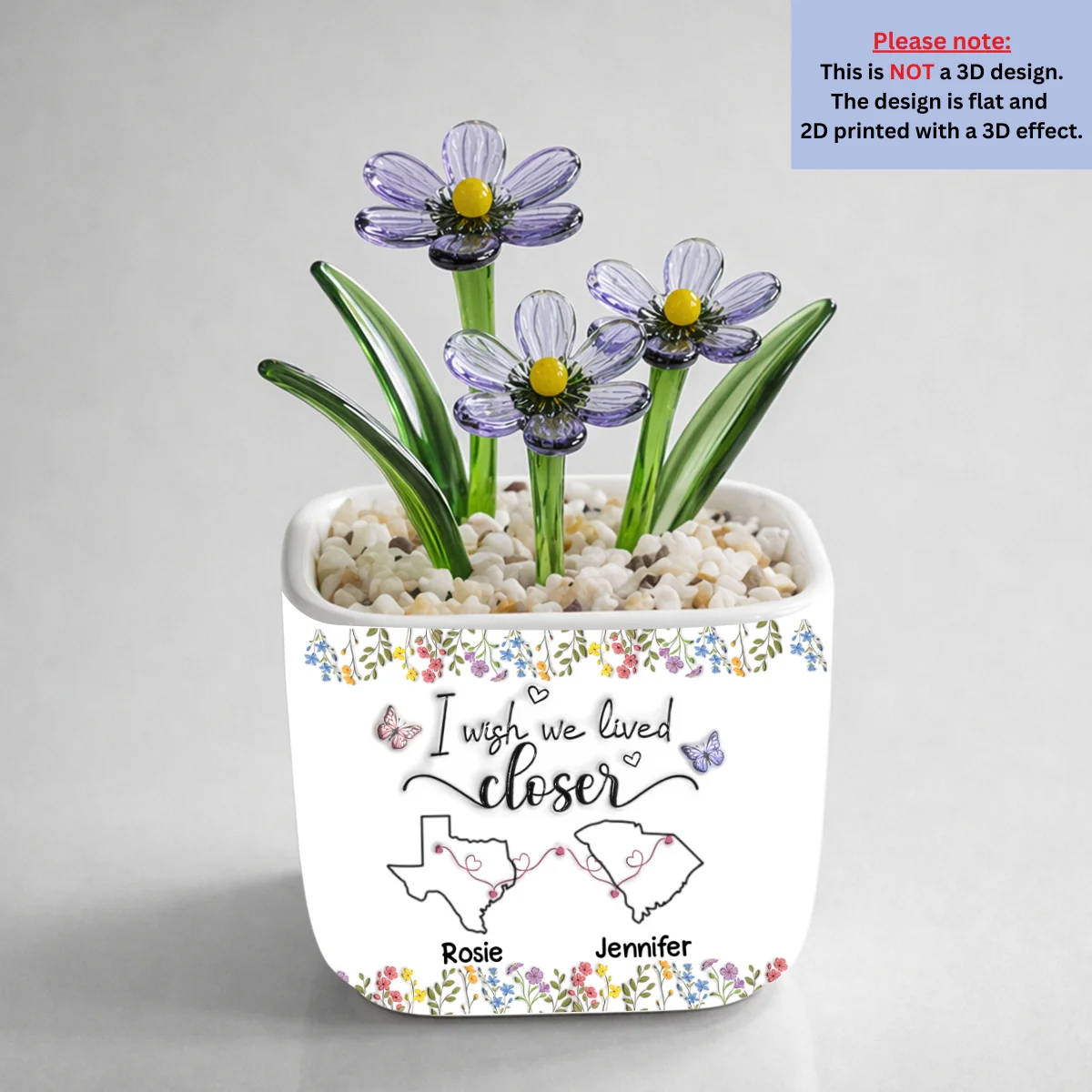 I Wish We Lived Closer - Personalized Custom Glass Birth Month Flower - Image 12