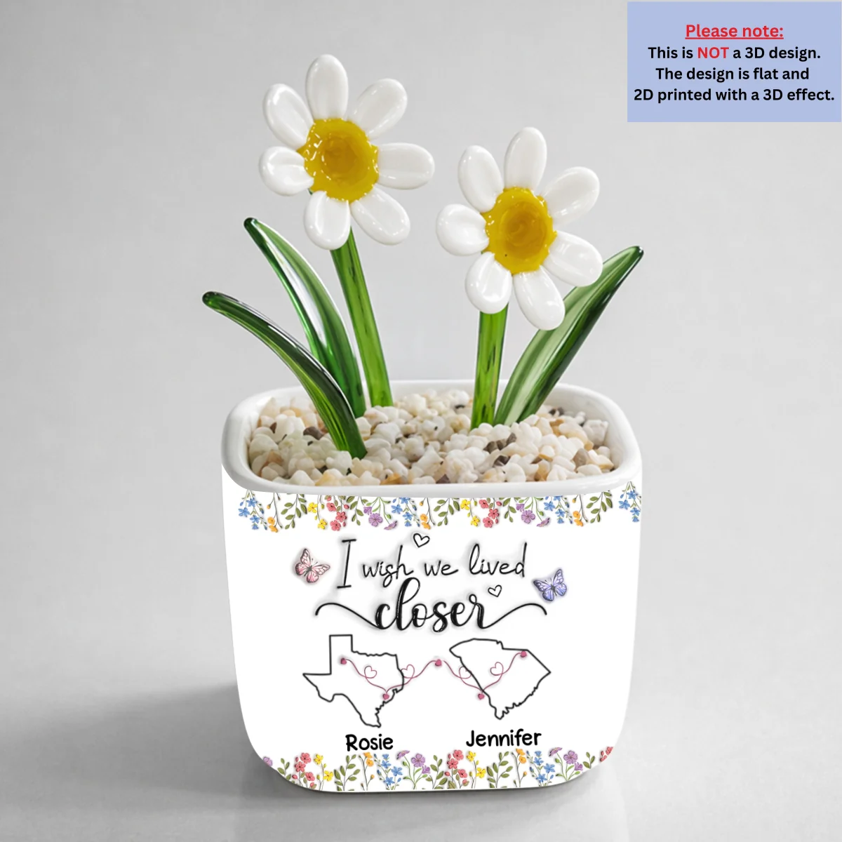 I Wish We Lived Closer - Personalized Custom Glass Birth Month Flower - Image 13