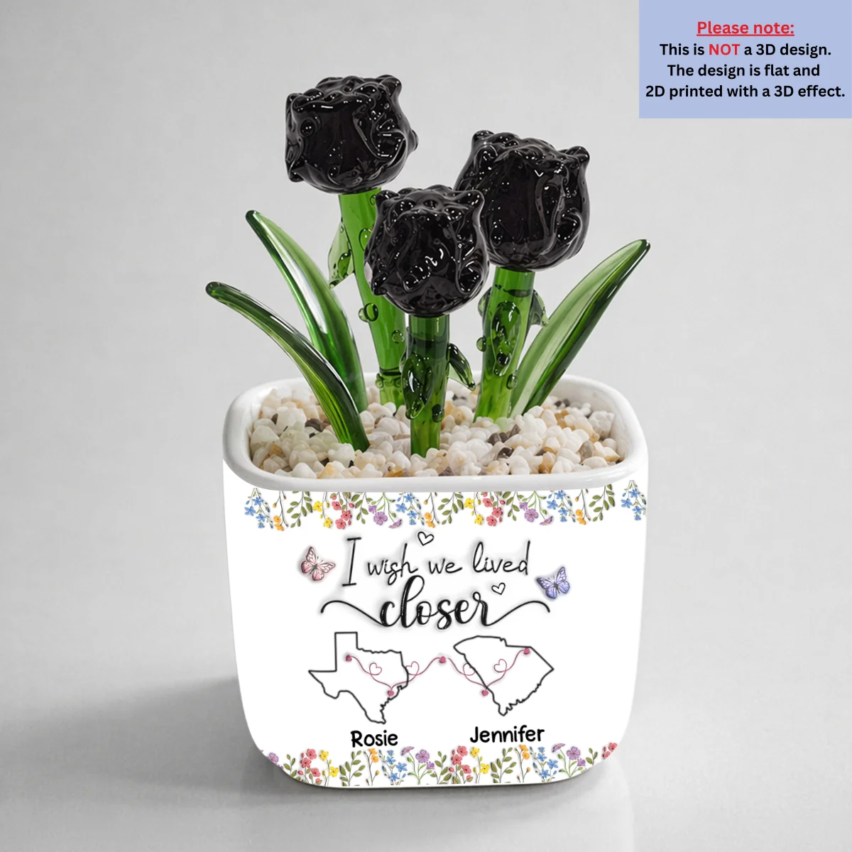 I Wish We Lived Closer - Personalized Custom Glass Birth Month Flower - Image 14