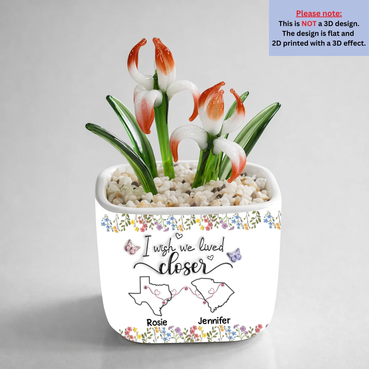 I Wish We Lived Closer - Personalized Custom Glass Birth Month Flower - Image 16