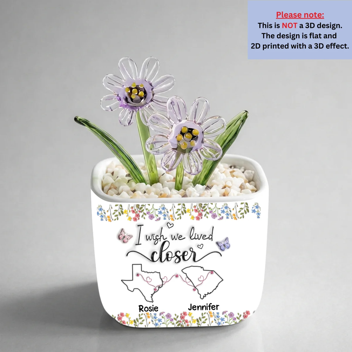 I Wish We Lived Closer - Personalized Custom Glass Birth Month Flower - Image 17