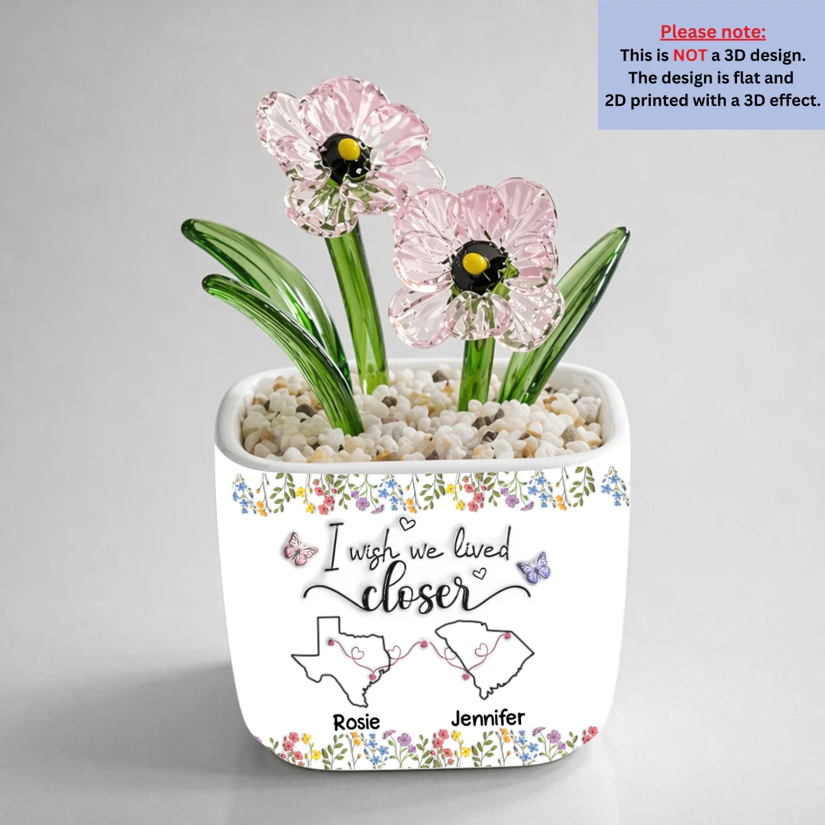 I Wish We Lived Closer - Personalized Custom Glass Birth Month Flower - Image 18