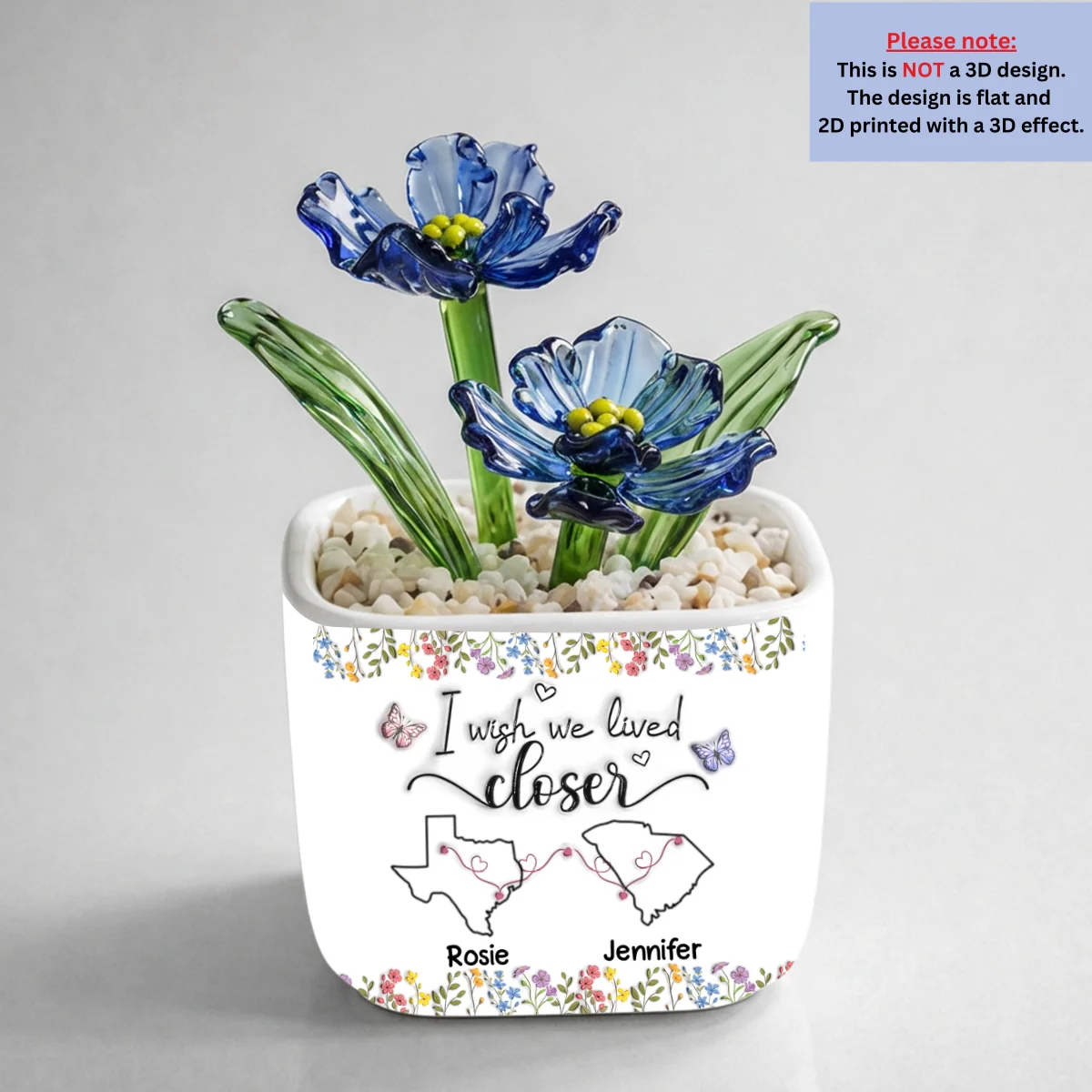 I Wish We Lived Closer - Personalized Custom Glass Birth Month Flower - Image 19