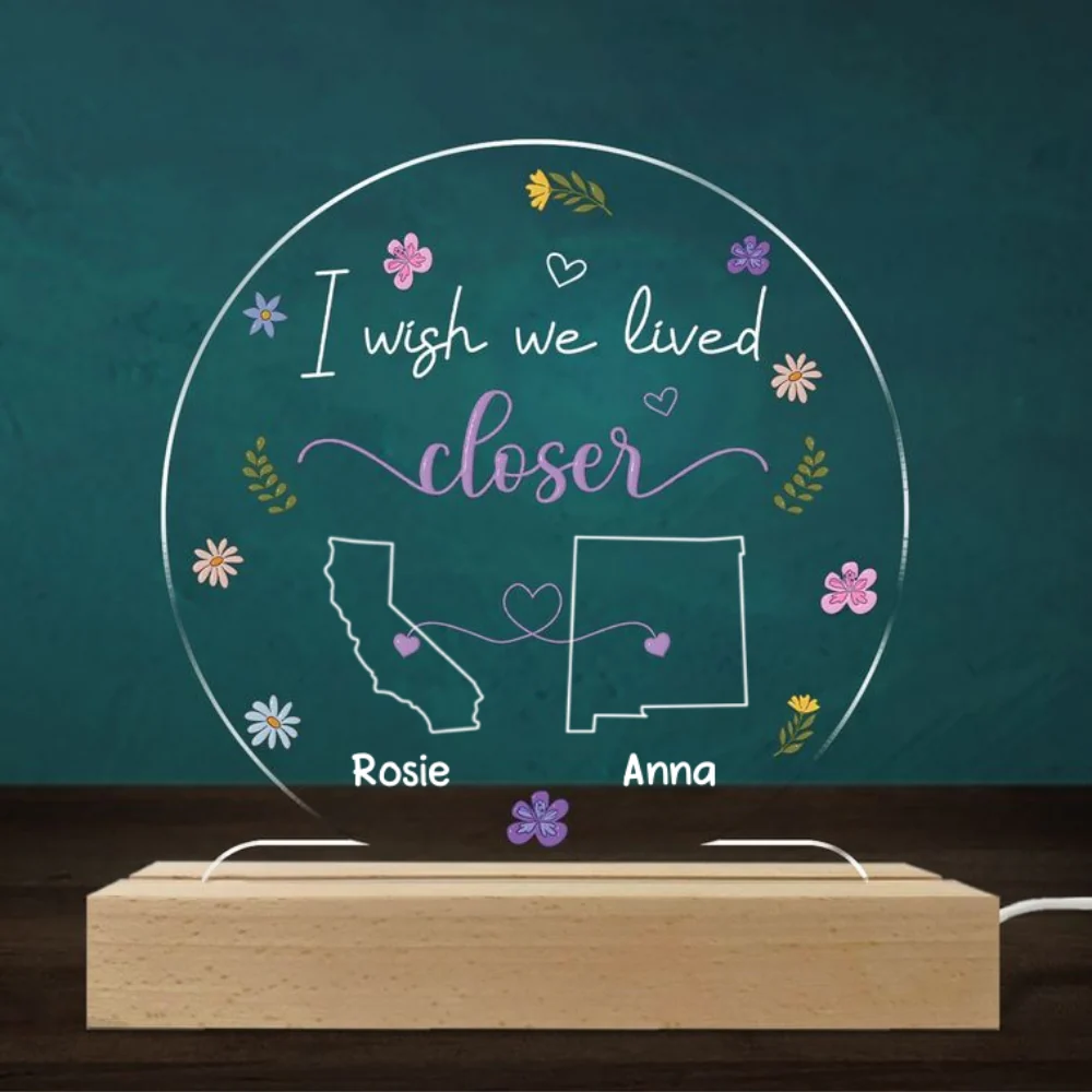 I Wish We Lived Closer - Personalized Custom LED Light - Image 5