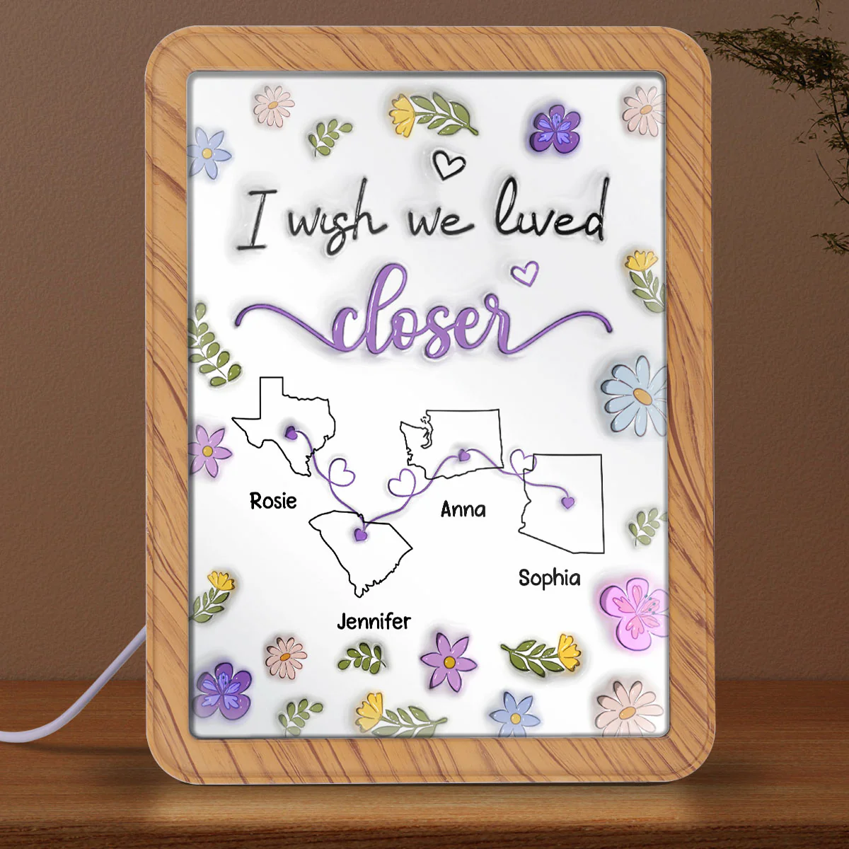 I Wish We Lived Closer - Personalized Custom Magic Mirror - Image 3