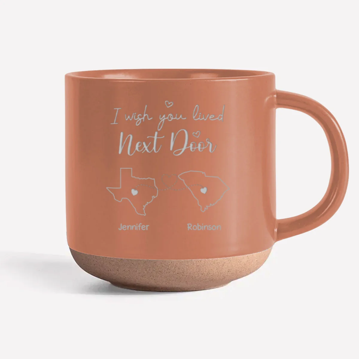 I Wish We Lived Closer - Personalized Custom Engraved Pottery Mug - Image 8