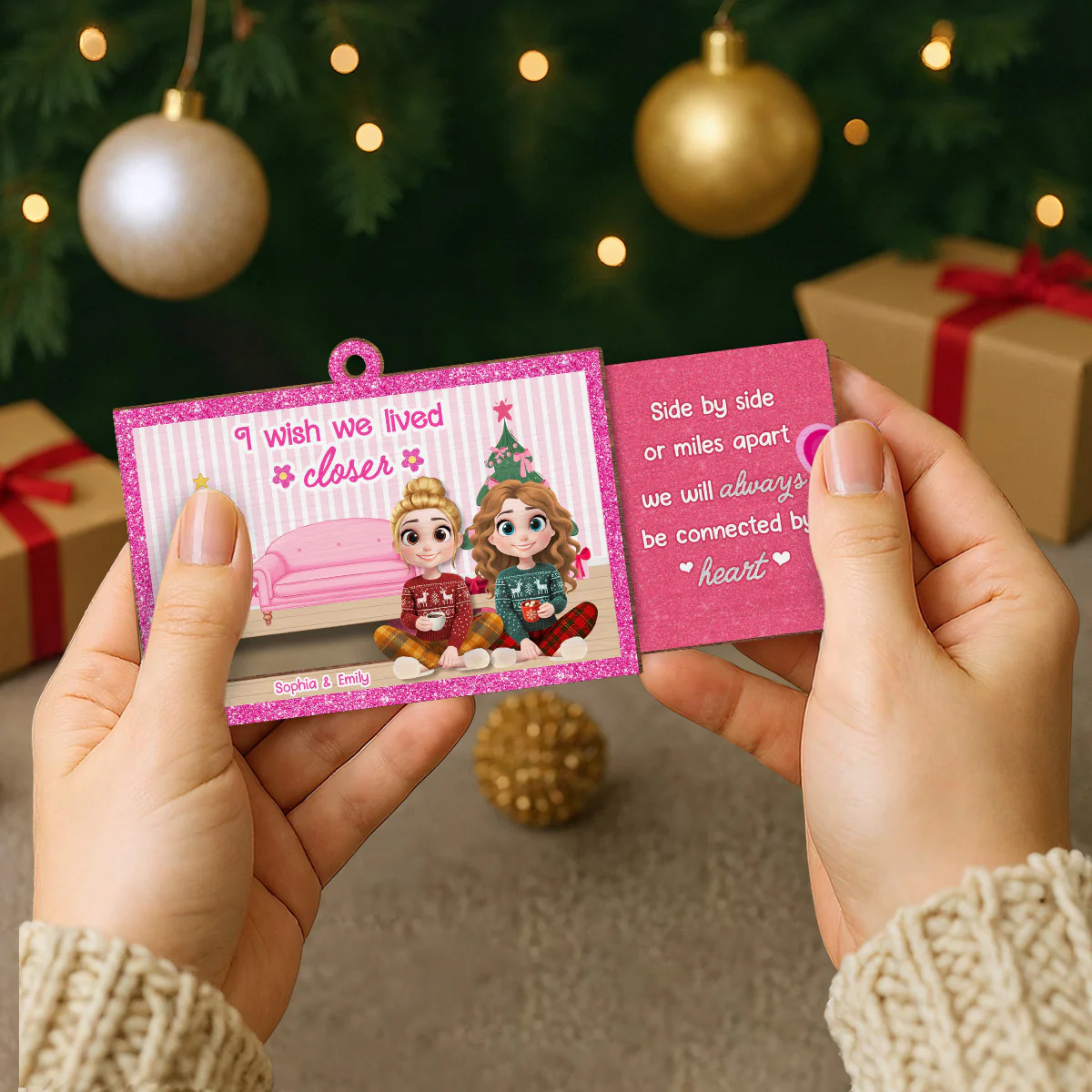 I Wish We Lived Closer - Personalized Custom Slide Ornament - Image 3