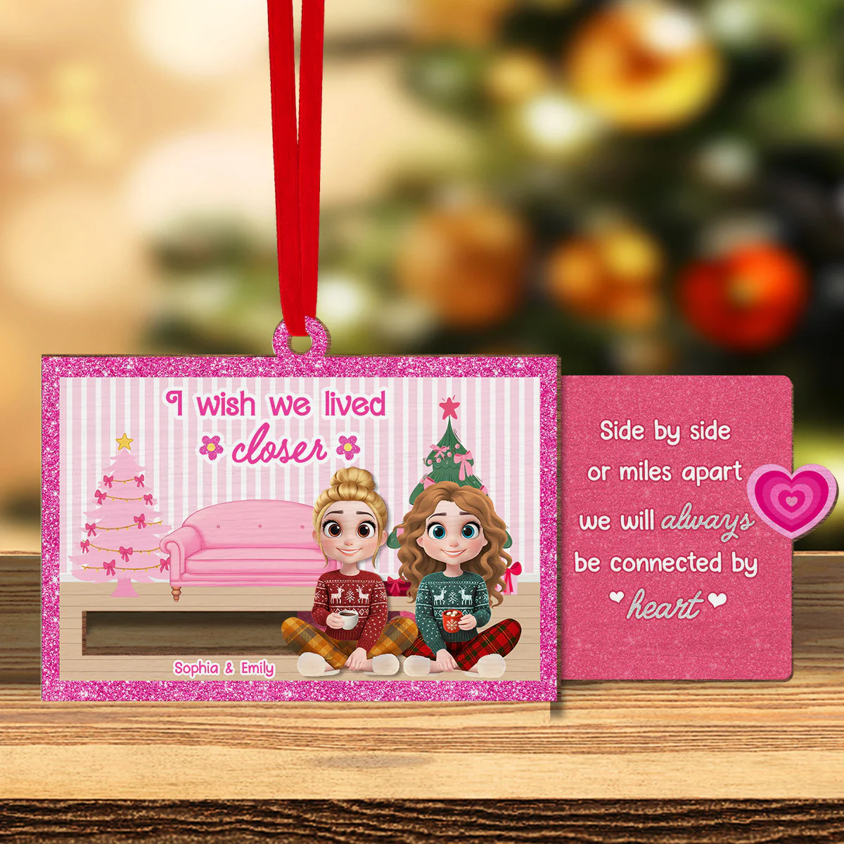 I Wish We Lived Closer - Personalized Custom Slide Ornament - Image 4
