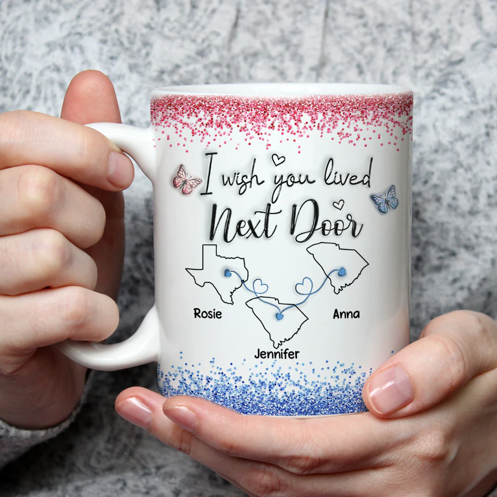 I Wish We Lived Closer Proud American Version - Personalized Custom 3D Inflated Effect Mug - Image 3