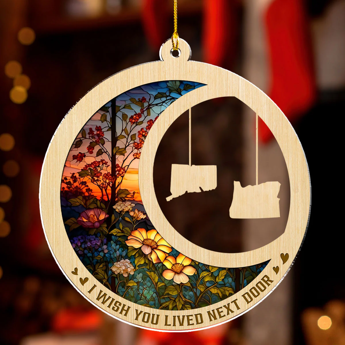 I Wish We Lived Closer Ver 2- Personalized Custom Acrylic Ornament - Image 2