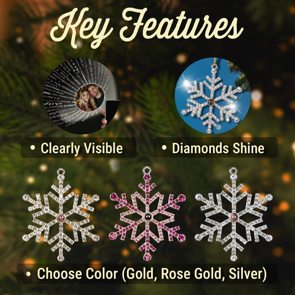I Would Choose You - Personalized Custom Photo Snowflake Projection Ornament - Image 6