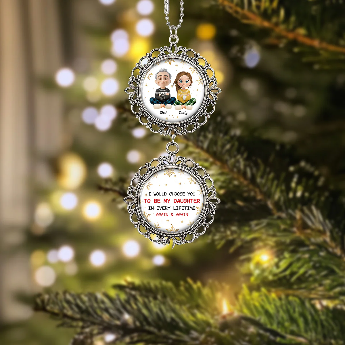 I Would Choose You To Be My Daughter - Personalized Custom Charming Ornament - Image 2