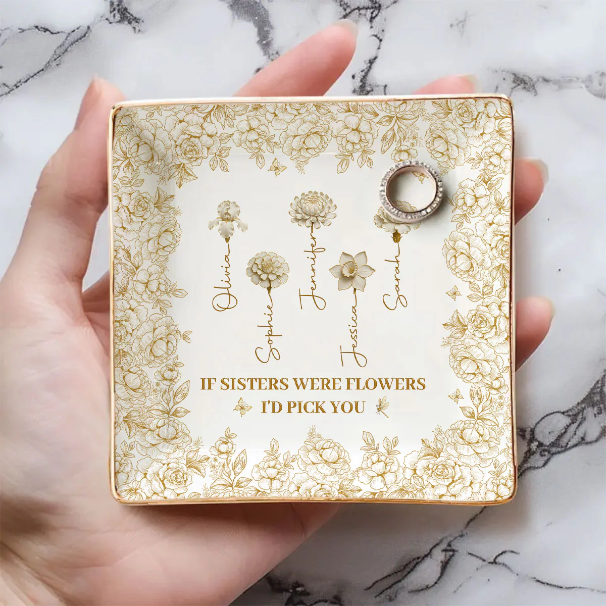I Would Pick You Bestie Sister - Personalized Custom Jewelry Dish - Image 4