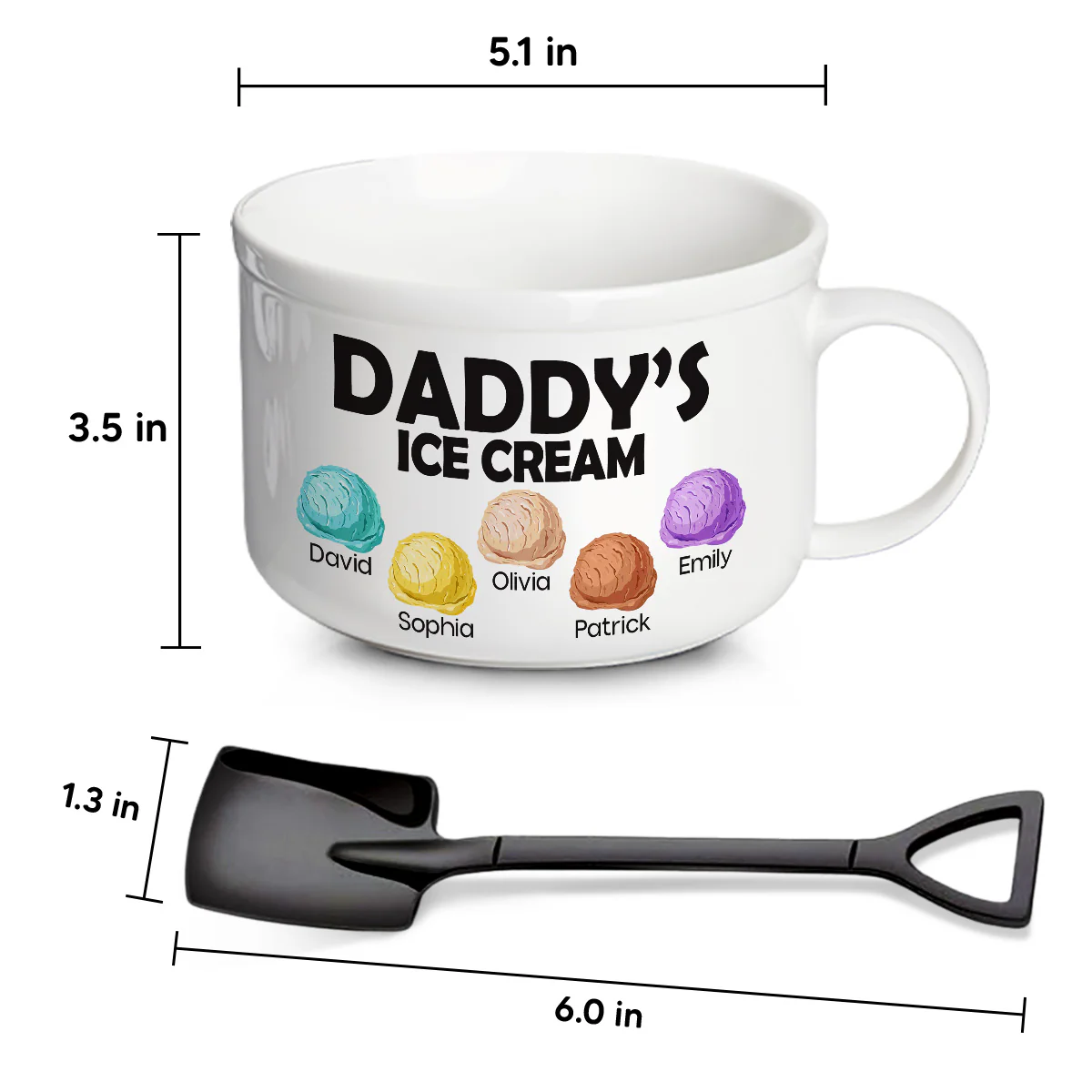 Ice Cream - Personalized Custom Ceramic Bowl - Image 4