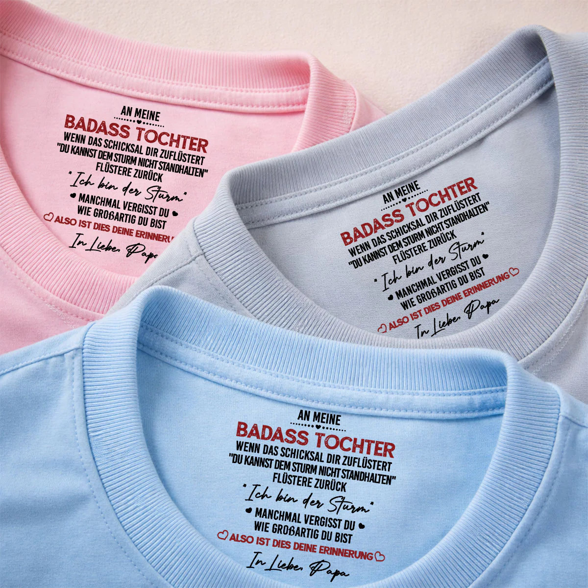 Ich bin der Sturm – Personalisiertes T-Shirt mit Innenhalsdruck - Image 4