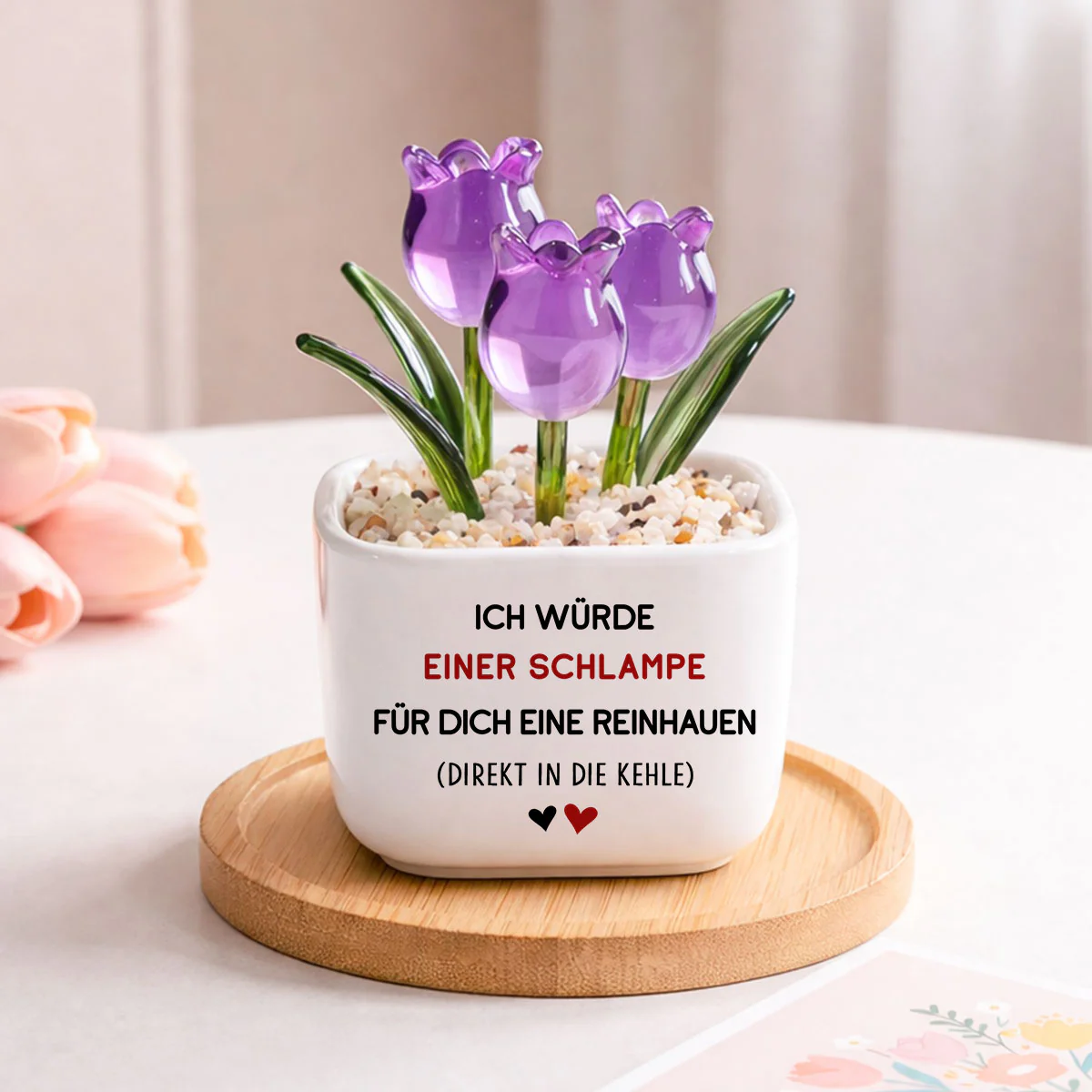Ich Würde Für Dich Zuschlagen – Personalisierte Ewige Glastulpen - Image 2