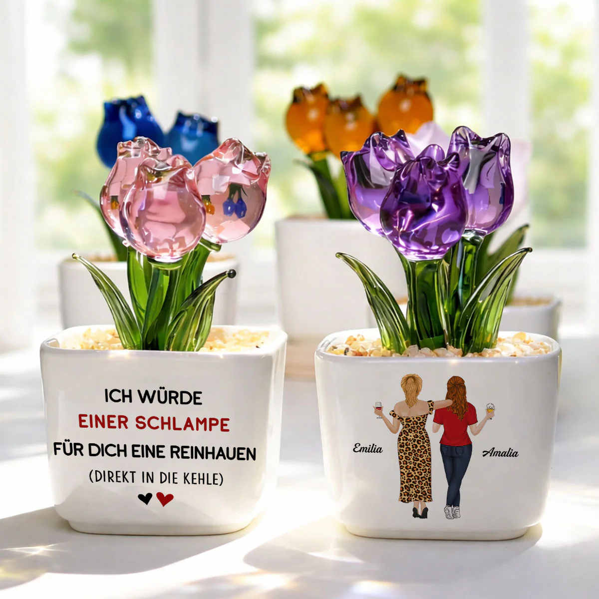 Ich Würde Für Dich Zuschlagen – Personalisierte Ewige Glastulpen - Image 4