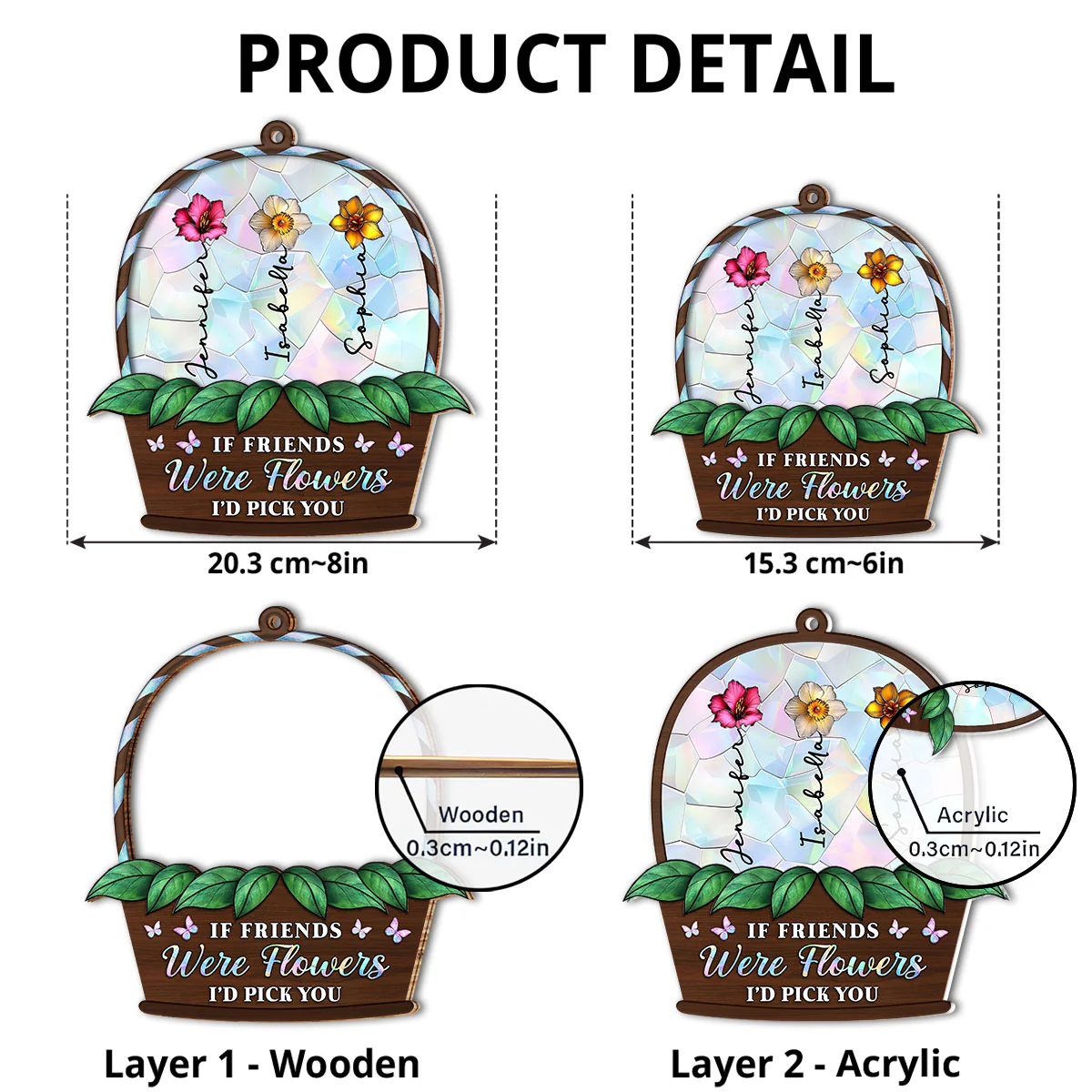 I'd Pick You Flower - Personalized Custom Suncatcher - Image 5