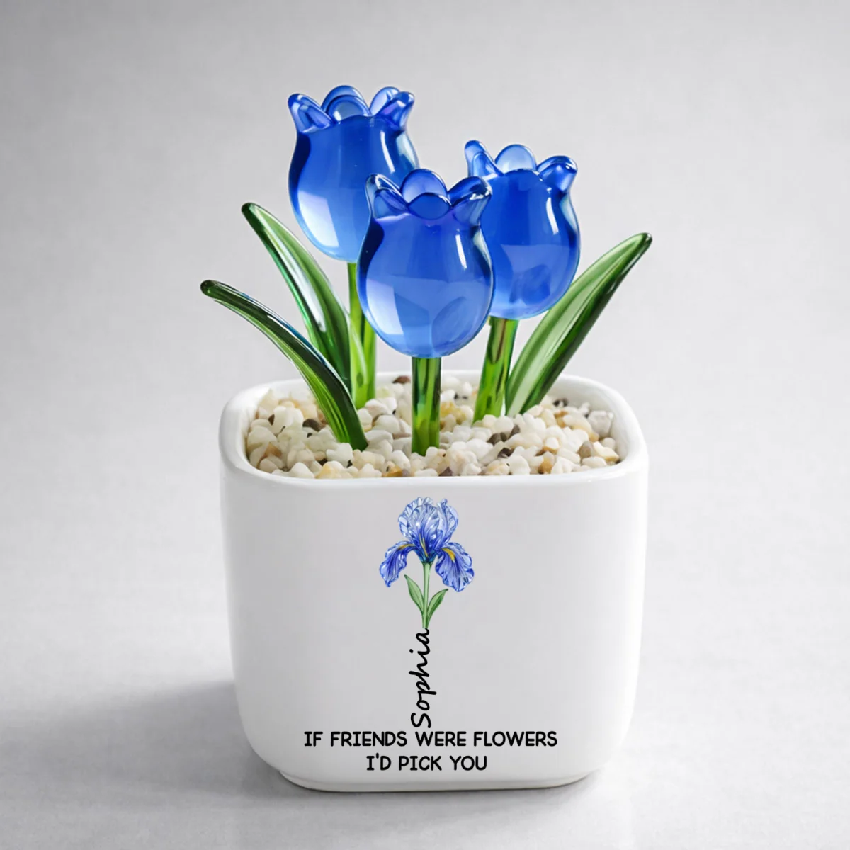 If Friends Were Flowers - Personalized Custom Glass Everlasting Tulips - Image 8