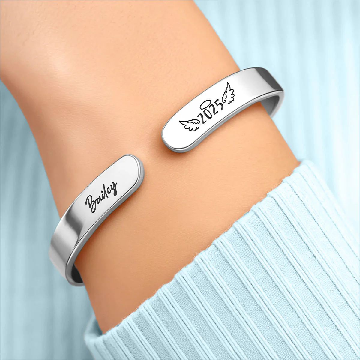 If Love Could Save You - Personalized Custom Bracelet Cuff - Image 4
