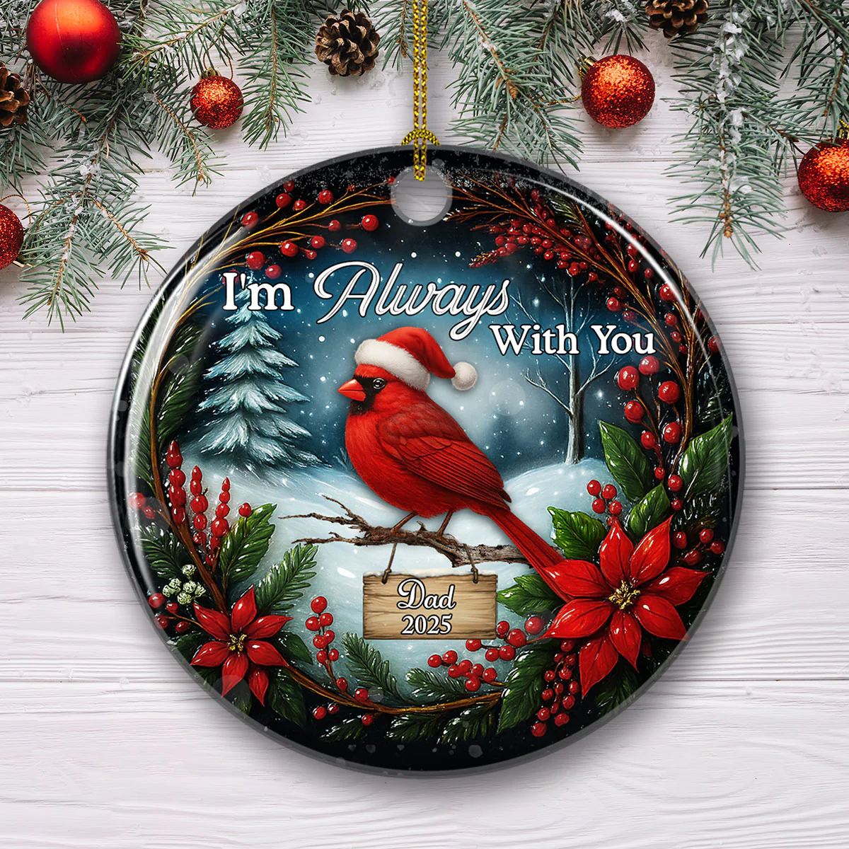 Im Always Near - Personalized Custom Ceramic Ornament - Image 3