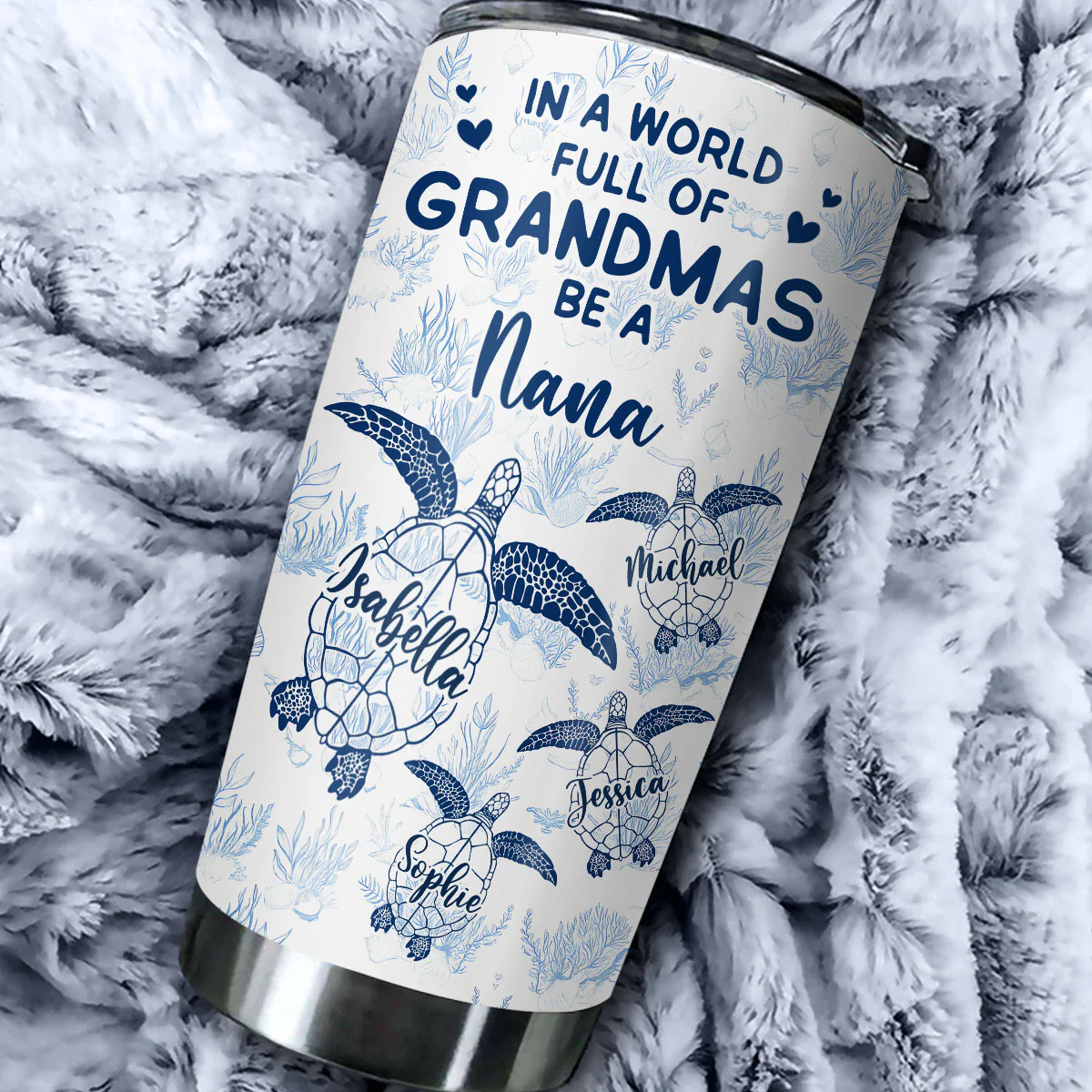 In A World Full Of Grandmas - Personalized Custom Tumbler - Image 3