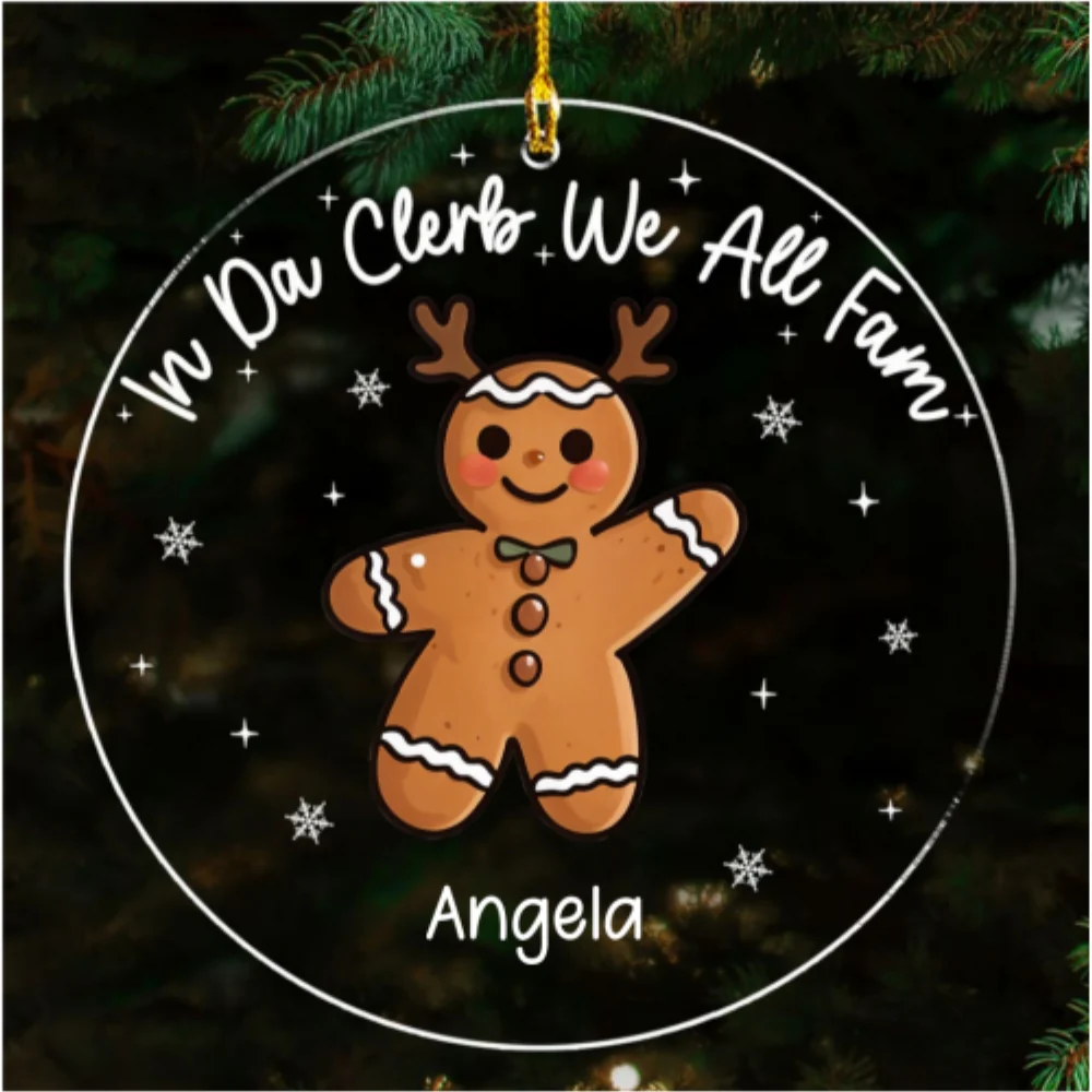 In Da Clerb We All Fam - Personalized Custom Acrylic Ornament - Image 5