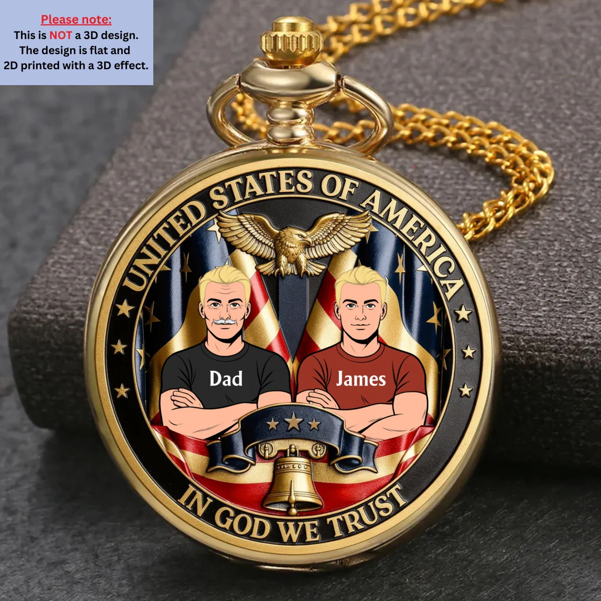 In God We Trust - Personalized Custom Print Pocket Watch - Image 7