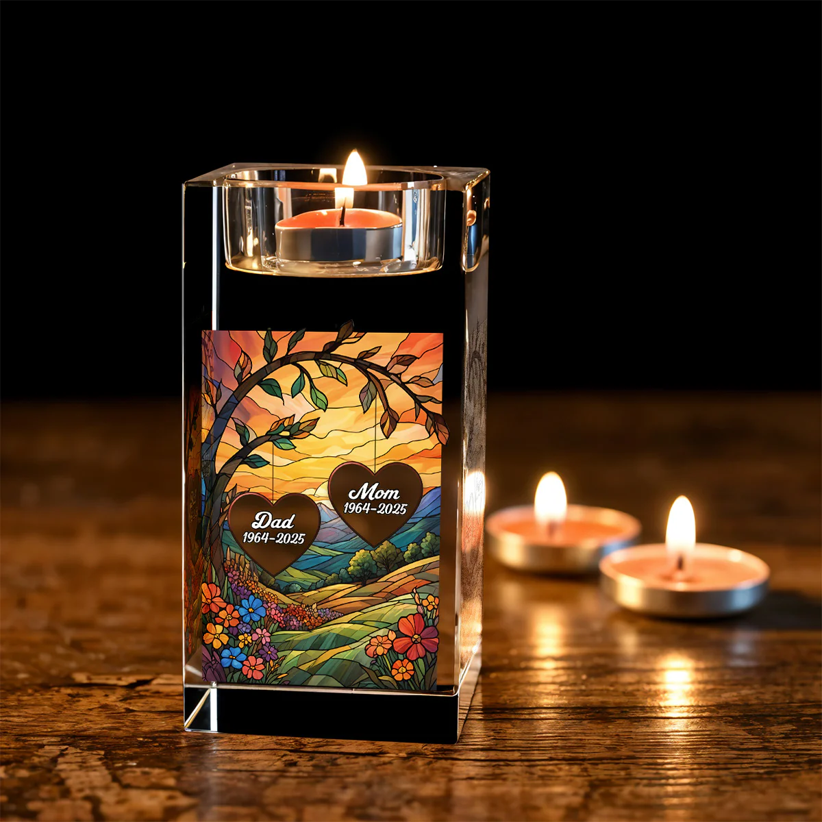 In Heaven - Personalized Custom Crystal Candle Holder - Image 4