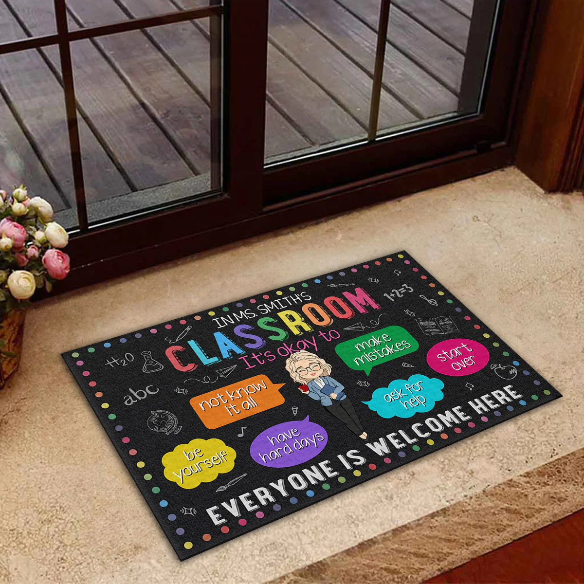 In My Classroom Everything Is Okay - Personalized Custom Doormat - Image 3