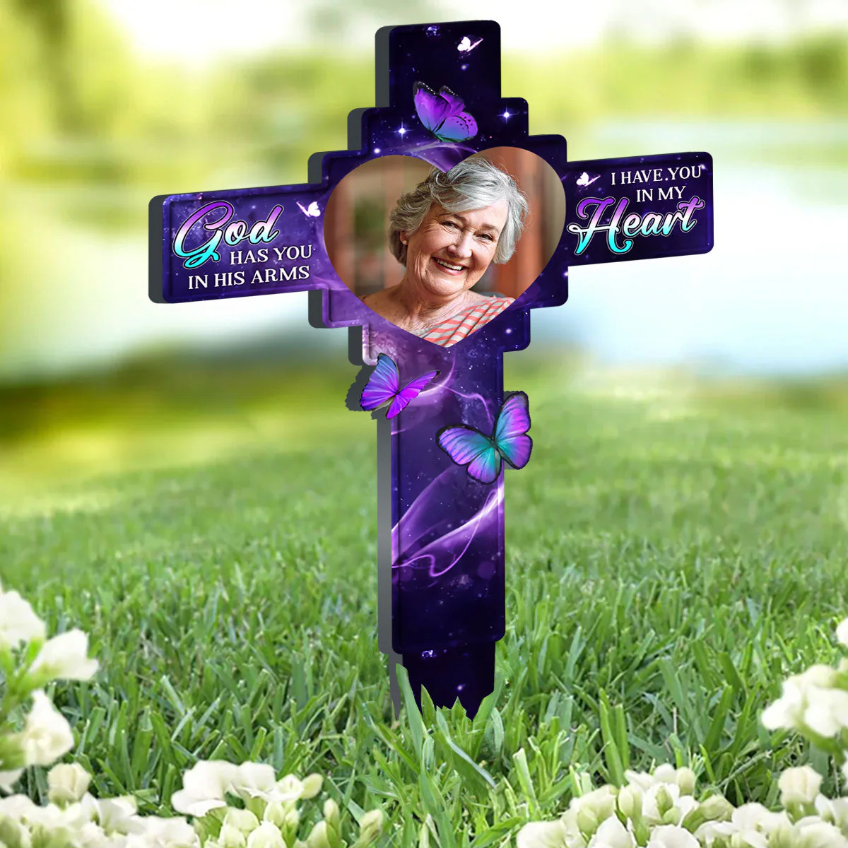 In Our Hearts Always - Personalized Custom Acrylic Garden Stake - Image 4