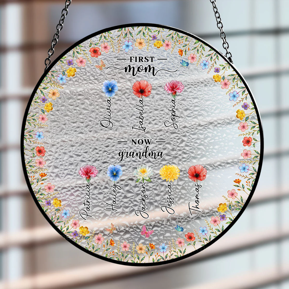 Iridescent Grandma Gardent - Personalized Custom Window Hanging Suncatcher - Image 2