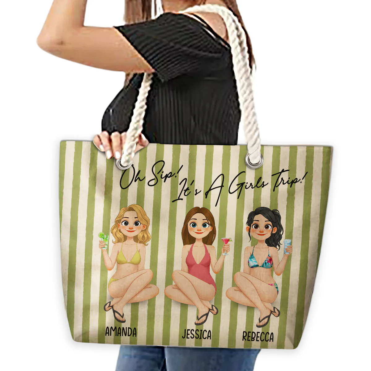 It Is A Girls Trip - Personalized Custom Beach Bag - Image 6