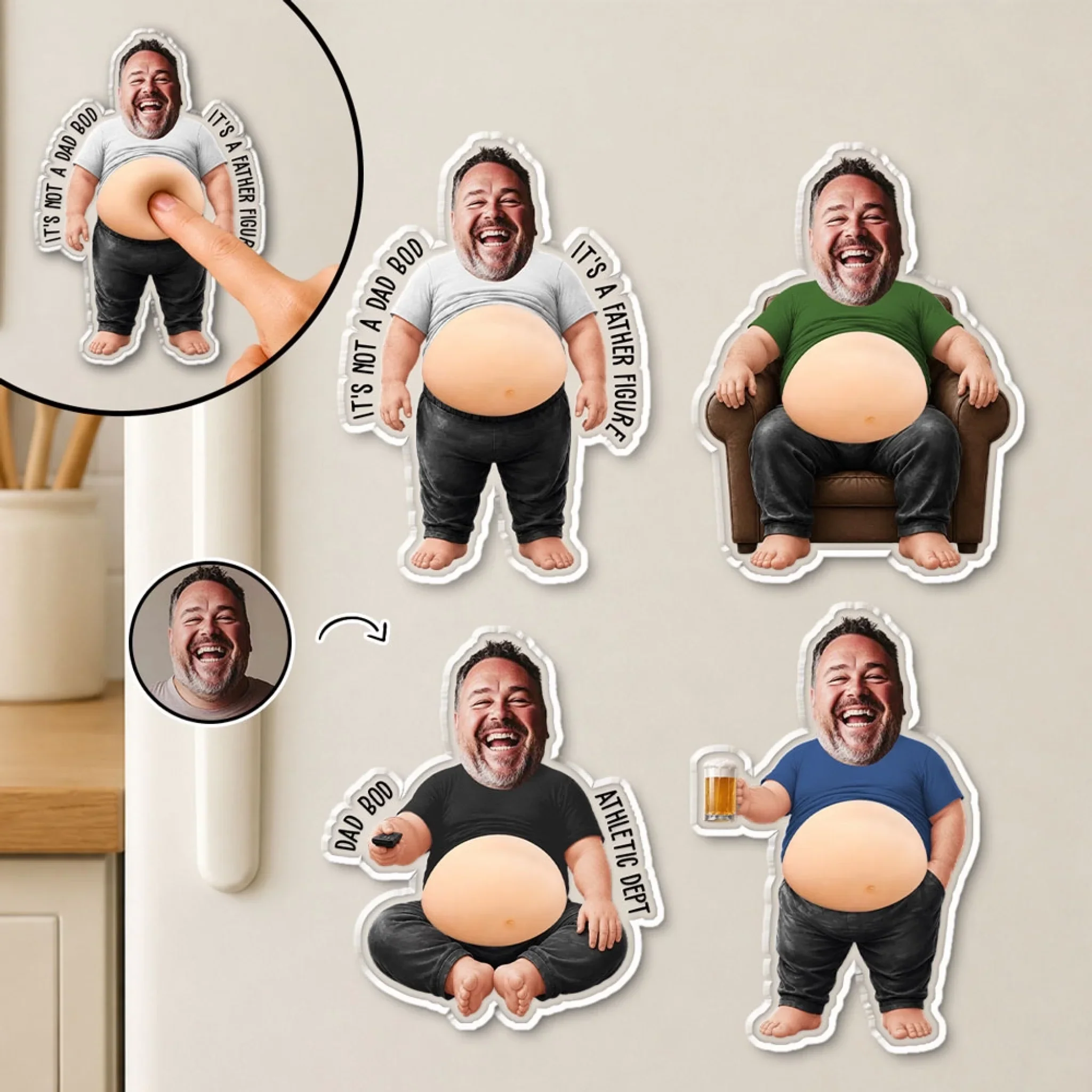 It Is Not A Dad Bod - Personalized Custom Squishy Acrylic Fridge Magnet