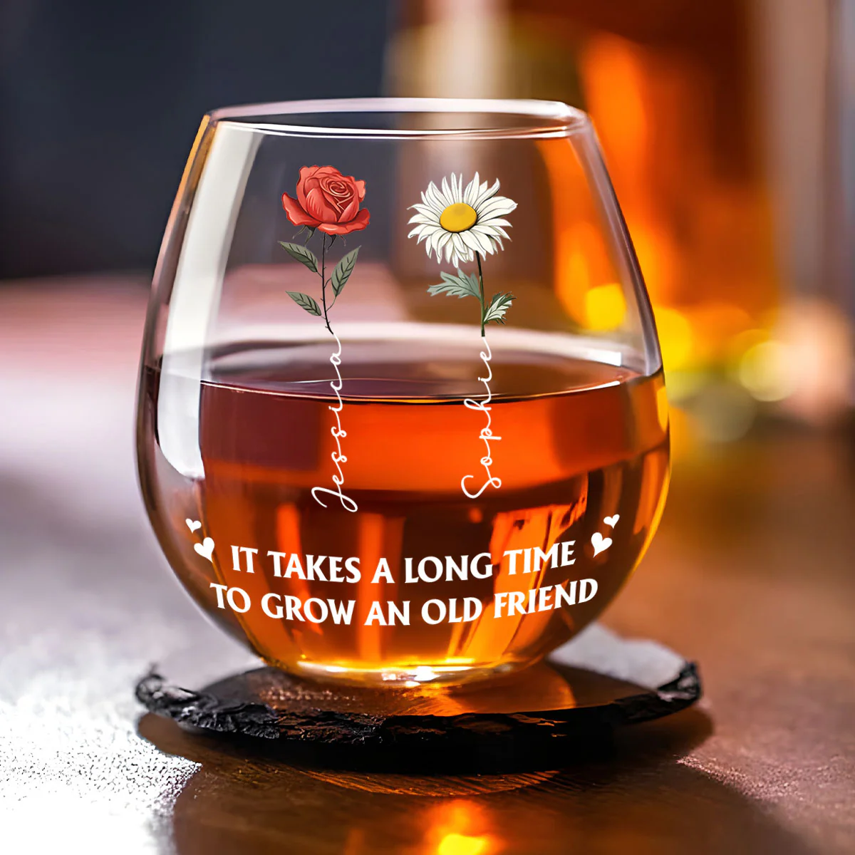 It Takes A Long Time - Personalized Custom Wine Glass