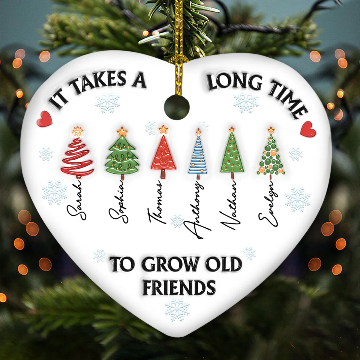 It Takes A Long Time To Grow An Old Friend - Personalized Custom 3D Inflated Effect Ceramic Ornament - Image 5